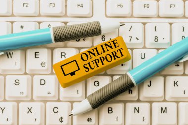 Çevrimiçi Desteği sunan metin başlığı. Alıcıların sorunlarının çözümüne yardımcı olan hizmetler aralığı için kelime Soyut Yazma Lisansı Anlaşması, Çevrimiçi Referans Defteri Oluşturma