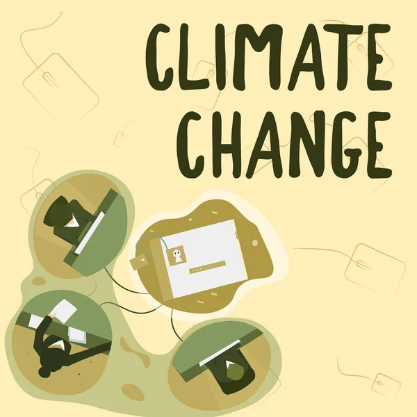 Sign displaying Climate Change. Word for change in the expected pattern of average weather of a region -42264 — 图库照片