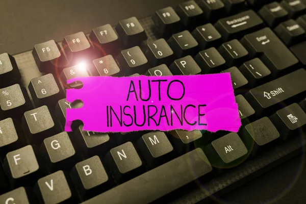 Концептуальная подпись Auto Insurance. Защита от финансовых потерь в случае несчастного случая Реферат Процесс онлайн-регистрации, Ввод персональных данных — стоковое фото