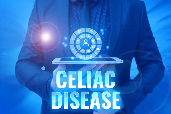 サインを示すインスピレーション｜Celiac Disease.自己免疫疾患に関する単語は主に小腸に影響を与えます-42822 — ストック写真