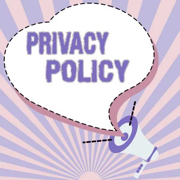 Firma autografa Privacy Policy. Foto concettuale Documentazione relativa alla gestione del client s is data Illustrazione di un altoparlante megafono rumoroso Fare nuovi annunci — Foto Stock