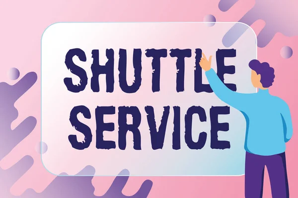 Conceptueel bijschrift Shuttle Service. Word Written on vehicles like bussen travel frequent between two places Abstract Nieuw e-mailadres samenstellen, online uitnodigingslijsten maken — Stockfoto