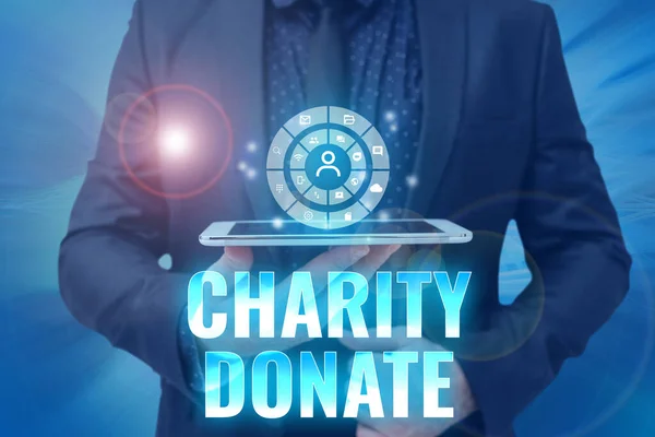 Mostra concettuale Carità Donare. Concetto che significa dono fatto da un individuo a un'organizzazione no-profit 42822 — Foto Stock