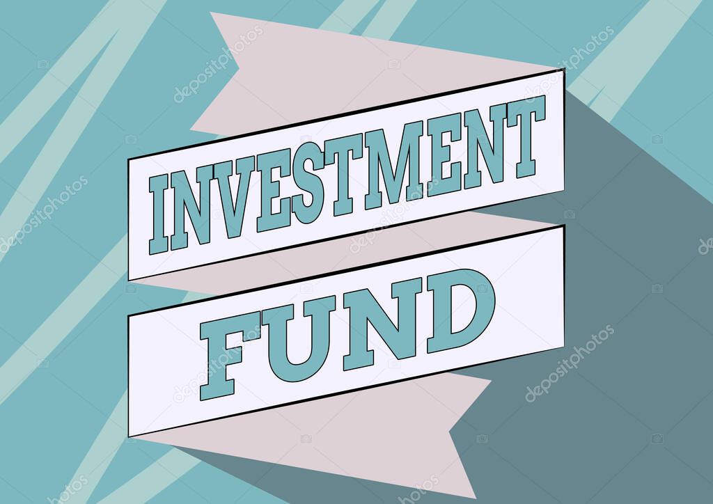 Text caption presenting Investment Fund. Internet Concept A supply of capital belonging to numerous investors Folded Paper Sash Drawing In Zigzag Pattern.