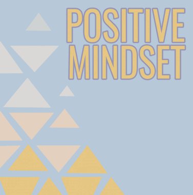 Metin Pozitif Düşünce Yazılıyor. İş konsepti, zihinsel ve duygusal tutum. Farklı şekiller ve renkler içeren parlak çizgilere odaklı..