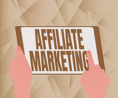 İlham verici bir işaret, reklam kampanyası. Kavram, başka bir kişinin ürününün tanıtımı anlamına gelir. Yeni İnanılmaz Fikirler Ararken Bir El Kullanımı İllüstrasyonunu Kazanan Komisyon.