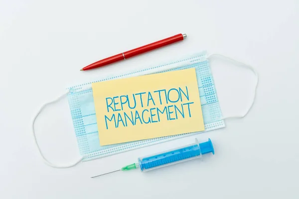 Writing displaying text Reputation Management. Business concept Influence and Control the Image Brand Restoration Sending Virus Awareness Message, Abstract Avoiding Viral Outbreak — Stock Photo, Image