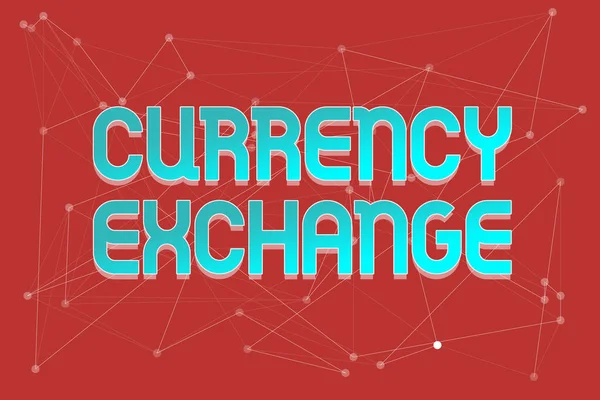 Концептуальный дисплей Обмен валюты. Обзор бизнеса Процесс изменения одной валюты в другую Иллюстрированные фоны линии ForEx с различными формами и цветами. — стоковое фото