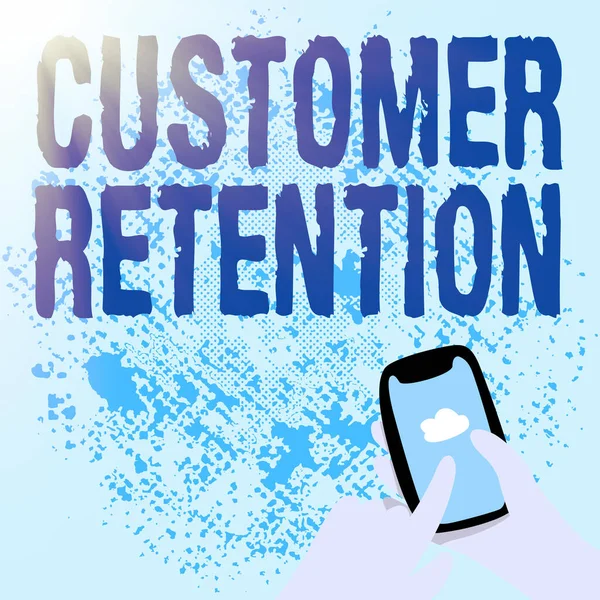 Conceptual caption Customer Retention. Word Written on Keeping loyal customers Retain many as possible Abstract Spreading Message Online, Global Connectivity Concepts