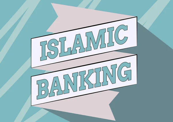 Handwriting text Islamic Banking. Concept meaning Banking system based on the principles of Islamic law Folded Paper Sash Drawing In Zigzag Pattern. — Foto Stock