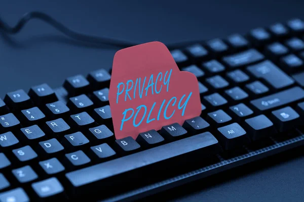 Writing displaying text Privacy Policy. Business showcase Documentation regarding the management of the client s is data Typing Online Member Name Lists, Creating New Worksheet Files — Foto Stock