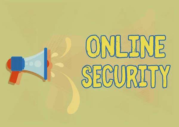 Zarejestruj wyświetlanie bezpieczeństwa online. Biznesowe zasady ochrony przed atakami przez Internet Ilustracja Megafon Wyrzucanie kropel wody Dokonywanie ogłoszenia. — Zdjęcie stockowe