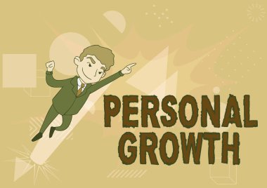 İlham verici Kişisel Büyümeyi gösteren metin. Geliştirmek için yazılan sözcük becerilerinizi geliştirin Üniformalı Adam Çizen yeni malzemeler öğrenin Yukarıya Gösterilen İşaret Liderliği.