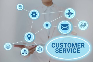 El yazısı Müşteri Hizmetleri. Müşteri memnuniyetini güvence altına alan iş dünyası süreci Lady Holding Tablet 'in Sanal Düğmeye Basarak Geleceği Gösterme Teknolojisi.