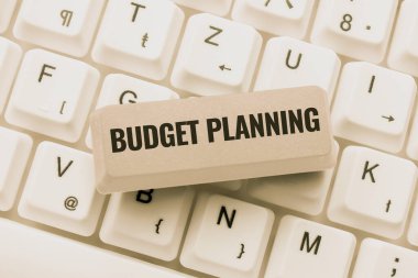 Bütçe Planlama ilhamını gösteren bir metin. Kavram anlamı Mevcut ve gelecekteki harcamalar hakkında yazılı açıklama Soyut Sunum Yazma İletisi, Yeni E- posta Parolası Yeniden Yazılıyor