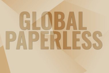 El yazısı işareti Global Evraksız. Kağıt Hattı Resmedilmiş Arkaplan ve Değişik Şekiller ve Renkler yerine e-posta gibi teknoloji yöntemleri için kullanılan iş vitrinleri.