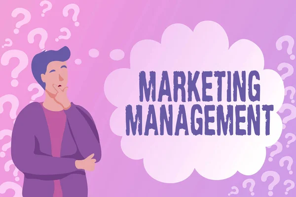 Text caption presenting Marketing Management. Concept meaning Develop Advertise Promote a new Product or Service Registering Social Media Account, Typing And Logging Daily Journal Entry — Foto Stock