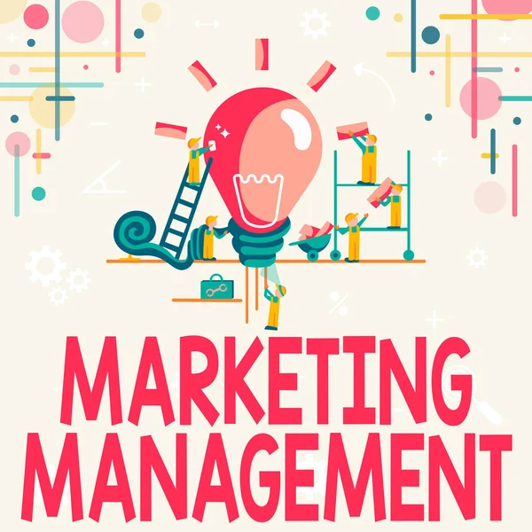 Text caption presenting Marketing Management. Business concept Develop Advertise Promote a new Product or Service Abstract Working Together For Better Results, Group Effort Concept — Foto Stock