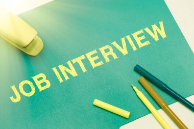 Kavramsal Başlık İş Görüşmesi. İş vitrini Değerlendirme Soruları Yanıtlar İş Bulma Paneli Gösterişli Okul Malzemeleri, Öğrenme Koleksiyonları, Yazma Aletleri,