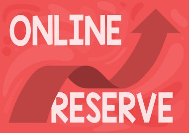 Çevrimiçi Rezervleri gösteren metin işareti. İş vitrini, müşterilere Gökyüzüne doğru süzülen okun uygunluk resimlerini kontrol ederek rezervasyon yapma olanağı sağlar.