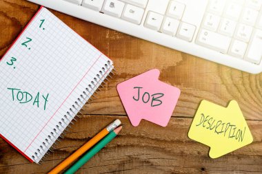 İşaret İşareti Açıklaması gösteren bir ilham kaynağı. Bir konumun sorumluluklarını açıklayan bir belge için sözcük Farklı Renk Etiketleri Notlarını Düzenle Düzenle Yatır Arkaplanında Göster