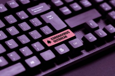 Kavramsal Coronavirus Salgını. Yeni keşfedilen COVID19 'un sebep olduğu iş konsepti bulaşıcı hastalıklar Önemli Veri Toplama Çevrimiçi, Kelime İşleme Uygulaması Geliştirme