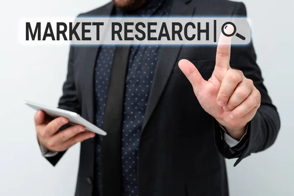 Handwriting text Market Research. Business idea The acttion of gathering information about consumers Presenting New Technology Ideas Discussing Technological Improvement — Stockfoto