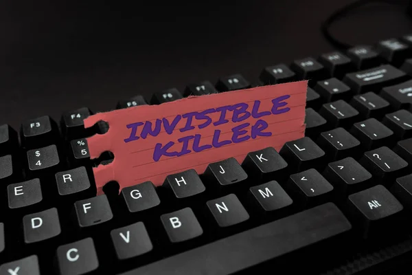 Handwriting text Invisible Killer. Business idea presence into the air of a substance which are harmful Entering New Product Key Concept, Typing Movie Subtitle Software — Fotografia de Stock