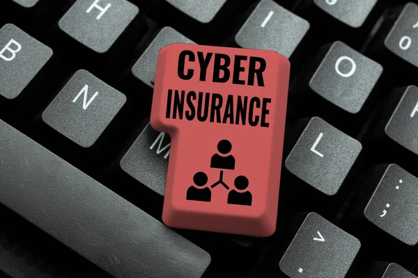 Inspiration showing sign Cyber Insurance. Word Written on exclusive plan to protect the company from Internetbased risk Typing Product Title And Descriptions, Entering Important Data Codes — Fotografia de Stock