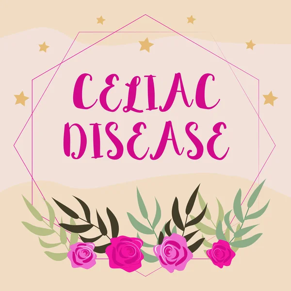 Writing displaying text Celiac Disease. Word for autoimmune disorder that primarily affects small intestine -42590 — Stockfoto