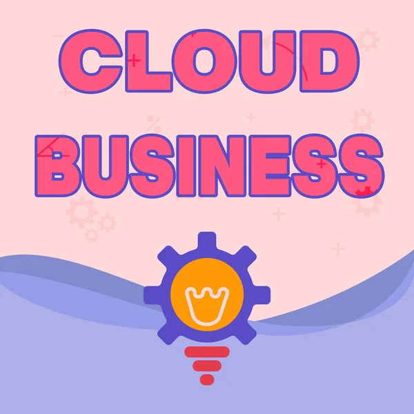 Πινακίδα κειμένου που δείχνει Cloud Business. Επιχειρηματική ιδέα βασιζόμενη στο διαδίκτυο παράδοση των υπηρεσιών που διατίθενται στους χρήστες Φωτισμένος λαμπτήρας φωτός με το εργαλείο Shell Εμφάνιση Ιδέες τεχνολογίας. — Φωτογραφία Αρχείου