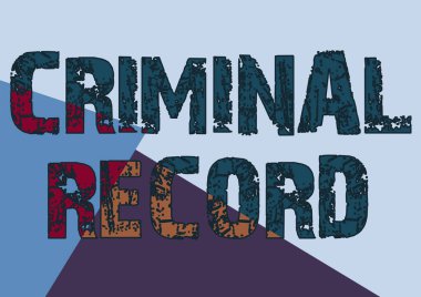 Sabıka kaydını sunan metin başlığı. Farklı şekil ve renklere sahip detaylı çizilmiş arkaplan çizgisi olan bir kişinin kavramsal fotoğraf profili.