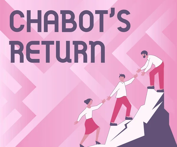 Teksten weergeven Chabot S Return. Business idee de terugkeer van gesprek via auditieve of tekstuele methode -42553 — Stockfoto