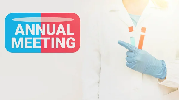 Writing displaying text Annual Meeting. Internet Concept Yearly gathering of an organization interested shareholders Testing Medicine And Vaccine For Virus Infection Laboratory Trial Tests