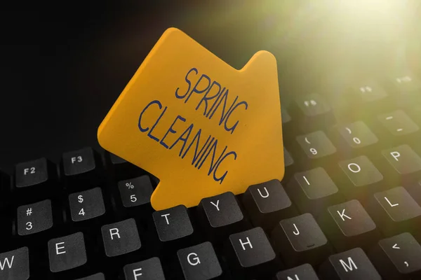Conceptual display Spring Cleaning. Business approach practice of thoroughly cleaning house in the springtime Connecting With Online Friends, Making Acquaintances On The Internet — Stock Photo, Image