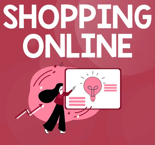 Рука написання знаку Покупки онлайн. Інтернет-концепція купівлі ви хочете через веб-сайт, а потім доставити його Абстрактне заповнення онлайн форм, відповіді на інтернет-опитування та запитання — стокове фото