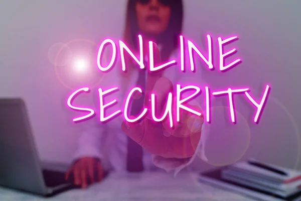 Zarejestruj wyświetlanie bezpieczeństwa online. Koncepcja internetowa zasady ochrony przed atakami przez Internet Nauczanie nowych pomysłów i wzorów, Abstrakcyjny Profesor Wygłaszanie wykładów — Zdjęcie stockowe