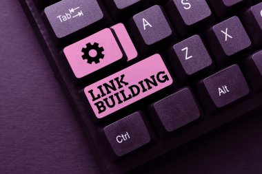 El yazısı tabelası Link Binası. İş dünyası konsepti SEO Dönem Değişimi Bağlantı Bağlantıları İndeksli Düzenleme ve Yeniden Yazım Hataları, Çevrimiçi Dükkan Envanteri Yazma Hataları