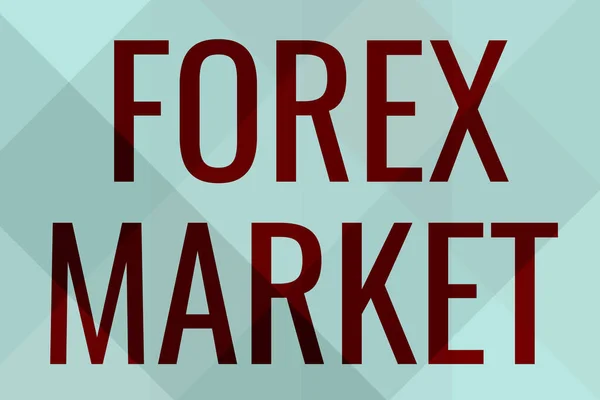 Tekst pokazujący inspirację Forex Market. Biznes podejście globalny biznes i finanse trendy gospodarcze handel na walucie Line Illustrated tła z różnych kształtów i kolorów. — Zdjęcie stockowe