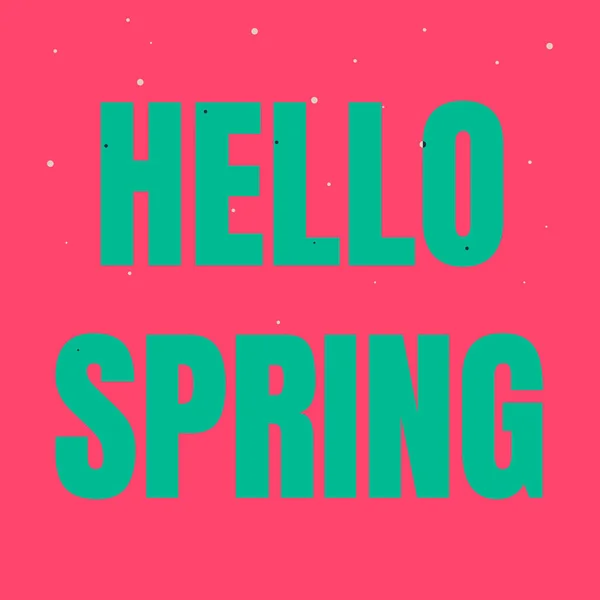 Schrijven met tekst Hello Spring. Zakelijk concept Verwelkomen van het seizoen na de winter Bloeien van bloemen Lijn geïllustreerde achtergronden met verschillende vormen en kleuren. — Stockfoto