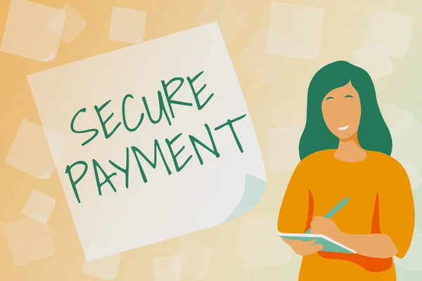 Text showing inspiration Secure Payment. Conceptual photo Security of Payment refers to ensure of paid even in dispute Typing New Student Workbooks, Creating And Publishing Online Ebook — Stock Photo, Image