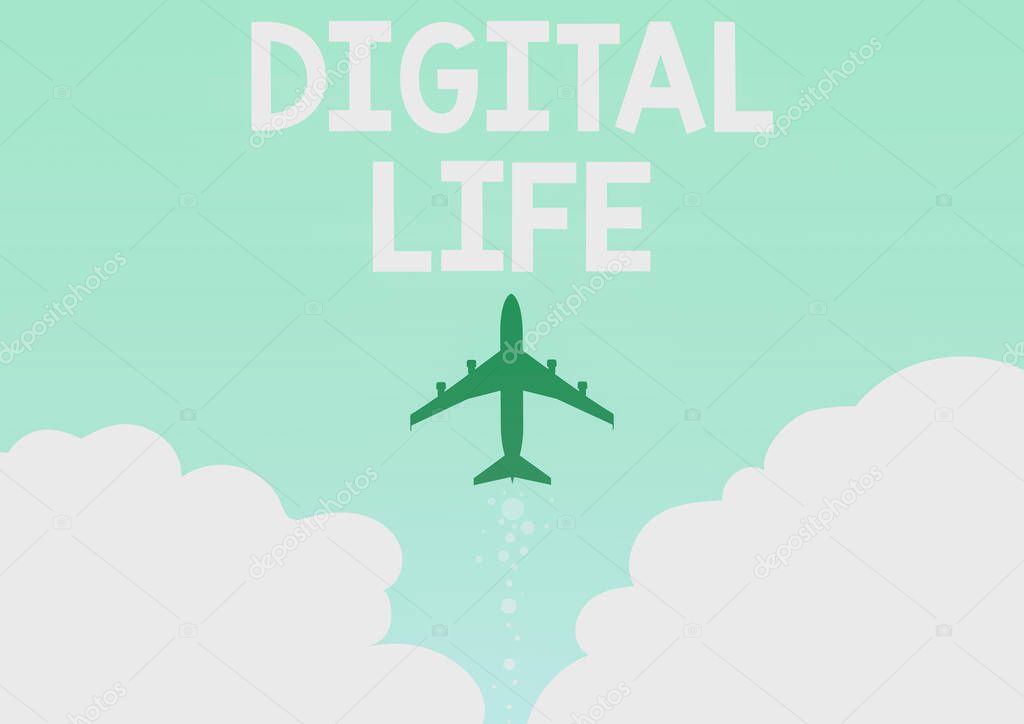 Texto que presenta la vida digital. Concepto que significa Vivir en un