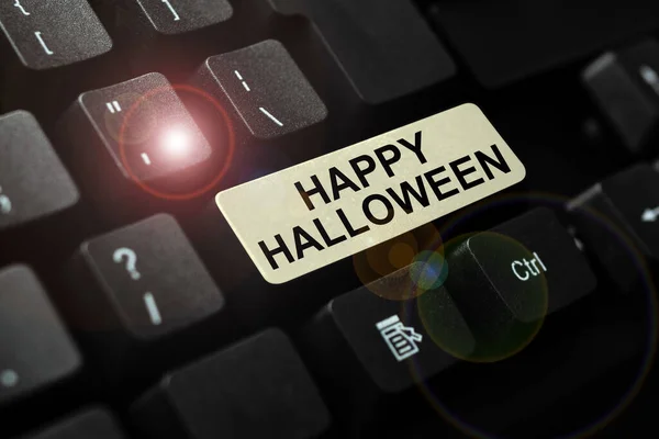 해피 할로윈 (Happy Halloween) 은 다음을 가리킨다. 비즈니스 접근 방식무서운 측면, 유령의 집, 캔디 타 핑 프로그램 코드 스크립트 , Abstract Downloading New Online Journal — 스톡 사진