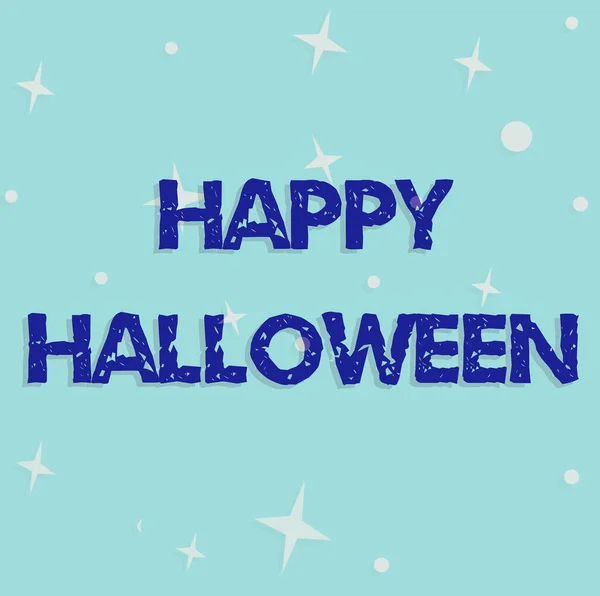 Inspiração mostrando sinal Feliz Halloween. Internet Concept um dia relacionado com aspecto assustador, casa assombrada, e uma linha de doces fundos ilustrados com várias formas e cores. — Fotografia de Stock