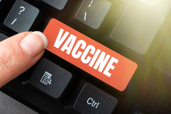 Conceptual display Vaccine. Business overview preparation of killed microorganisms or living attenuated organisms Downloading Online Files And Data, Uploading Programming Codes — Stock Photo, Image
