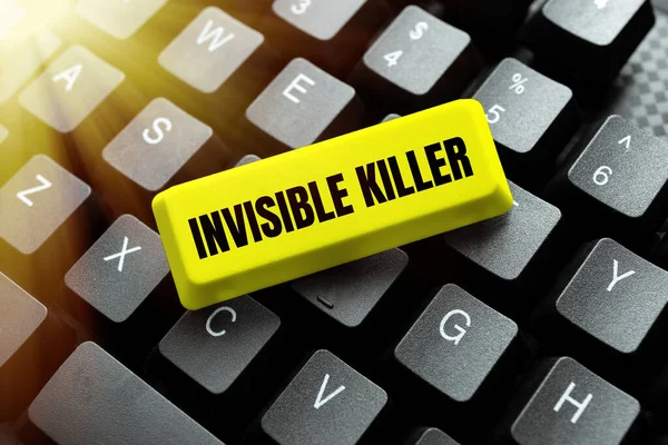 Text showing inspiration Invisible Killer. Business idea presence into the air of a substance which are harmful Typing Online Website Informations, Editing And Updating Ebook Contents — Fotografia de Stock