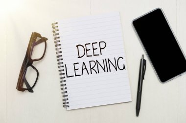 Derin Öğrenme ilhamını gösteren metin. Hiyerarşik soyut eylemler anlamına gelen kavram Yapay Zeka Algoritması Gösterişli Okul Malzemeleri, Öğrenme Koleksiyonları, Yazma Araçları,