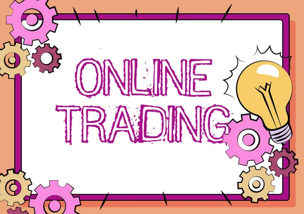 Text sign showing Online Trading. Concept meaning Buying and selling assets via a brokerage internet platform Fixing Old Filing System, Maintaining Online Files, Removing Broken Keys — Fotografia de Stock