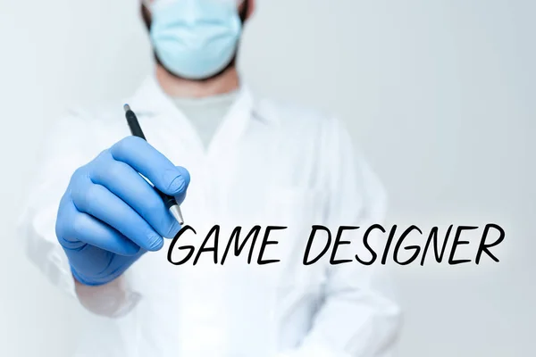 Inspiration montrant signe Game Designer. Photo conceptuelle Campaigner Pixel Scripting Programmeurs Consoles Graphisme 3D Scientifique Démonstration de nouvelles technologies, médecin donnant des conseils médicaux — Photo