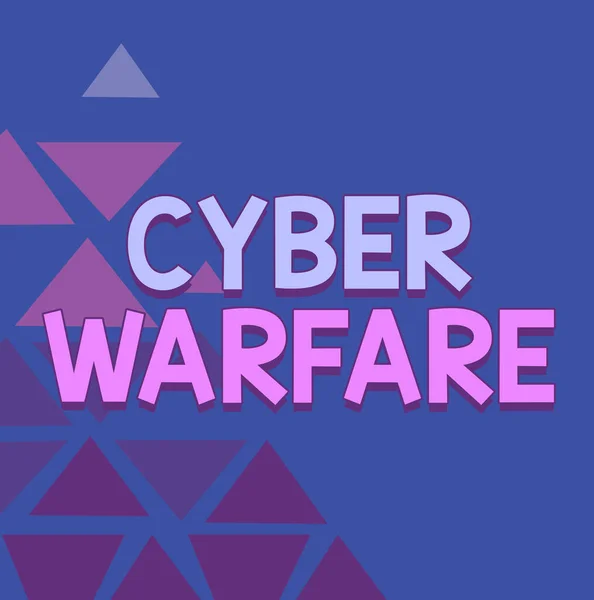 Εννοιολογική απεικόνιση Cyber Warfare. Επιχειρηματική προσέγγιση Εικονική War Hackers System Attacks Digital Thief Stalker Line Εικονογραφημένα παρασκήνια με διάφορες μορφές και χρώματα. — Φωτογραφία Αρχείου